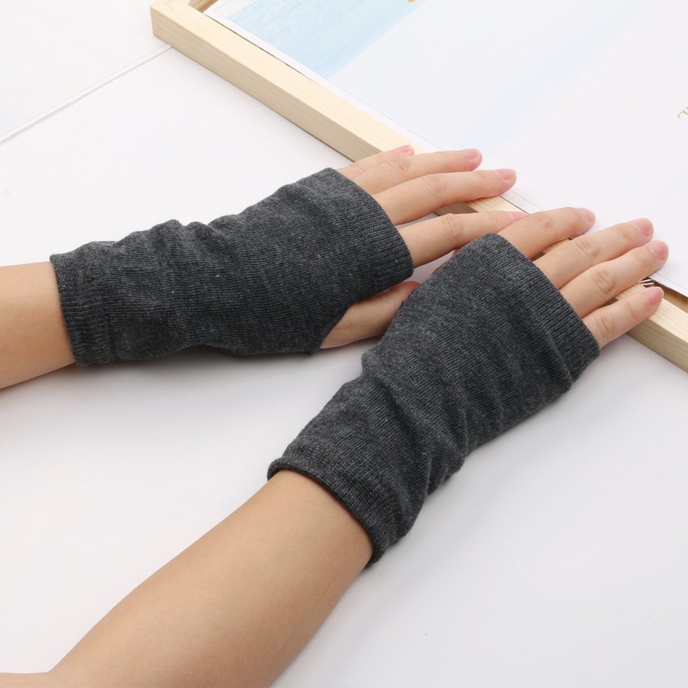 Winter Cotton Gloves Half Finger Sports Fingerless Gloves Knitted - Image 3