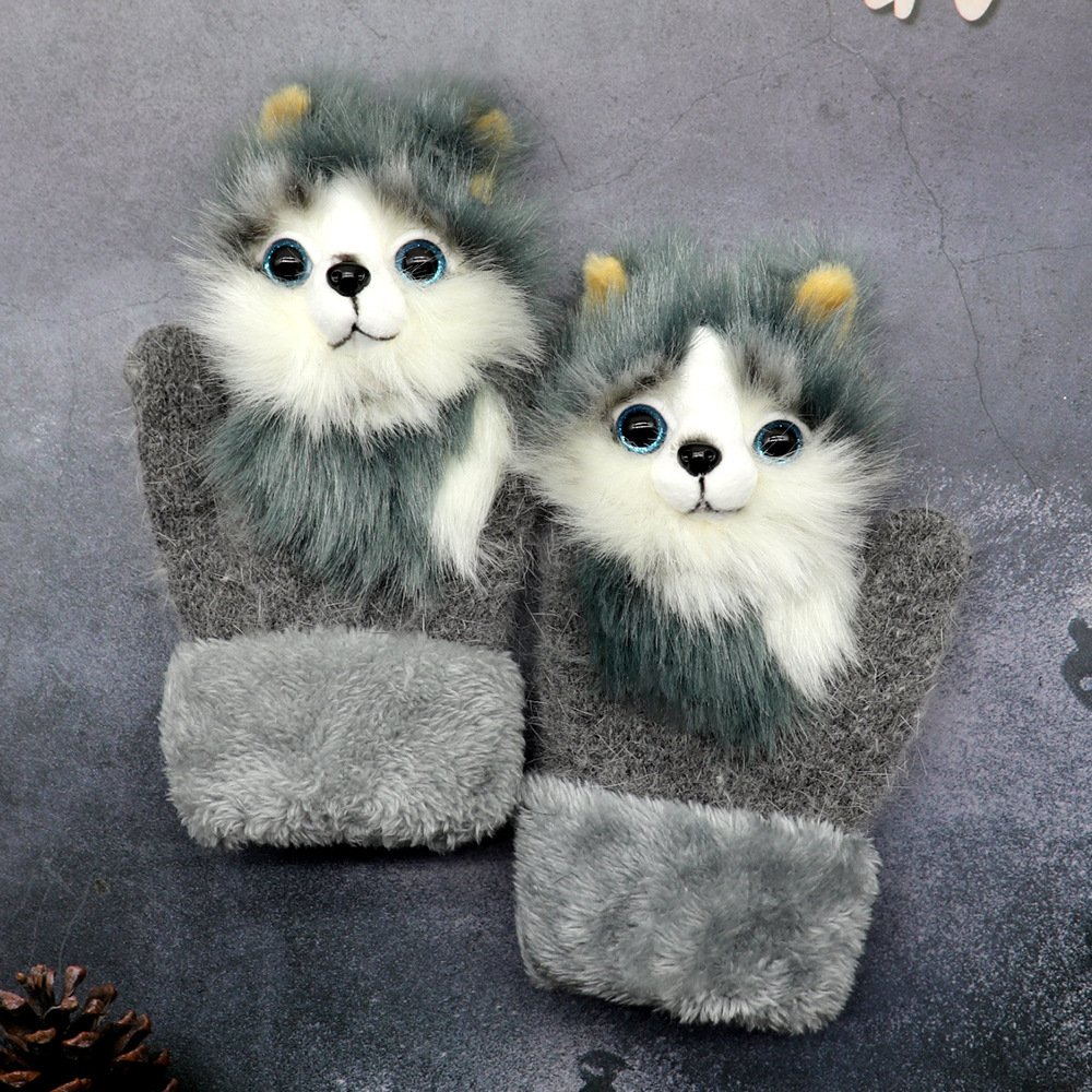Winter Women's Plush Cartoon Animal Gloves - Image 10
