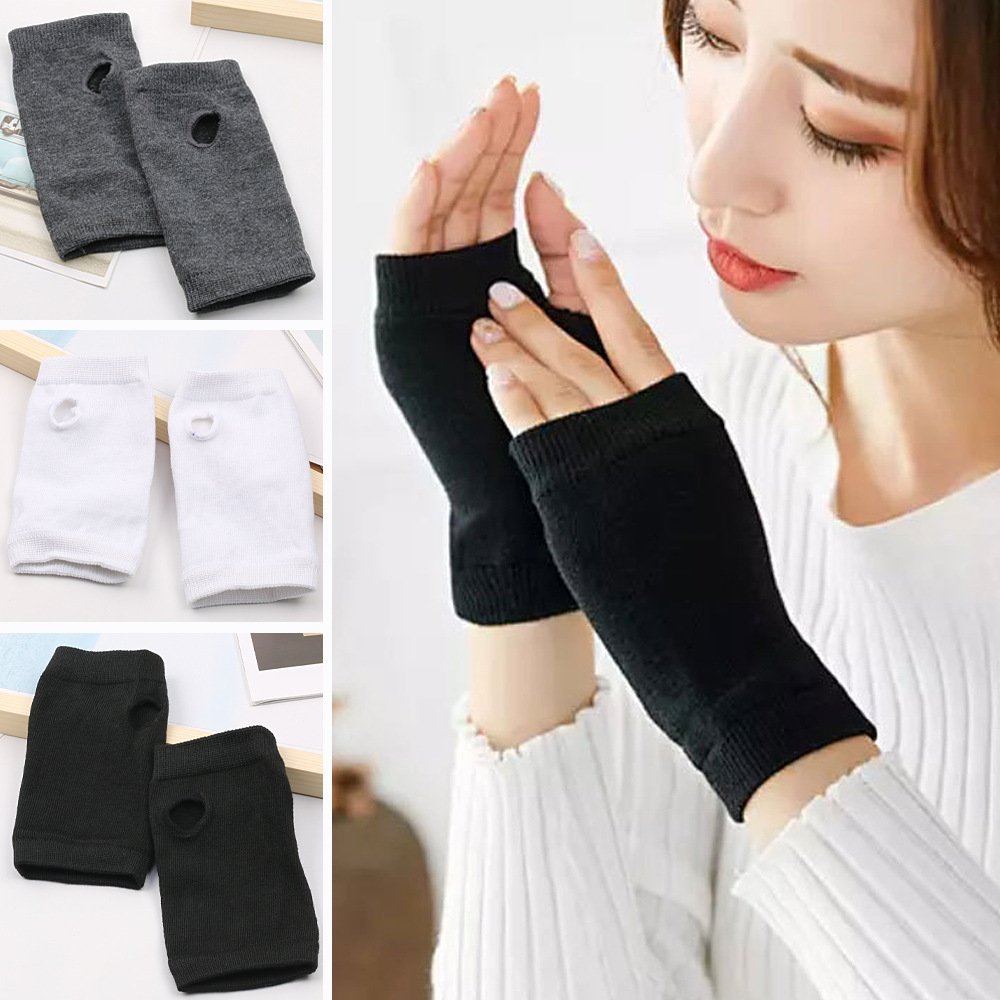 Winter Cotton Gloves Half Finger Sports Fingerless Gloves Knitted - Image 4