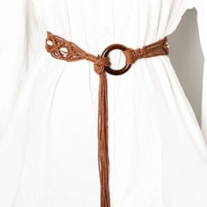 Ethnic Style Woven Wide Belt Women's Dress Casual All-match Decorative Tassels Rope Waist Chain Bohemian Accessories