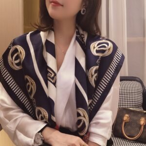 Silk Scarf Autumn And Winter Women's Plain Curling Square Scarf Multicolor Printing Striped Red Silk Scarf