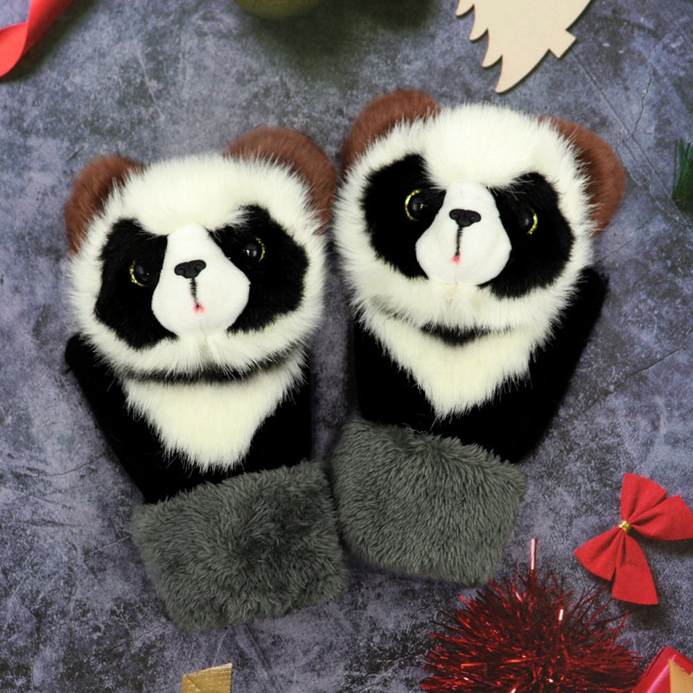 Winter Women's Plush Cartoon Animal Gloves - Image 6